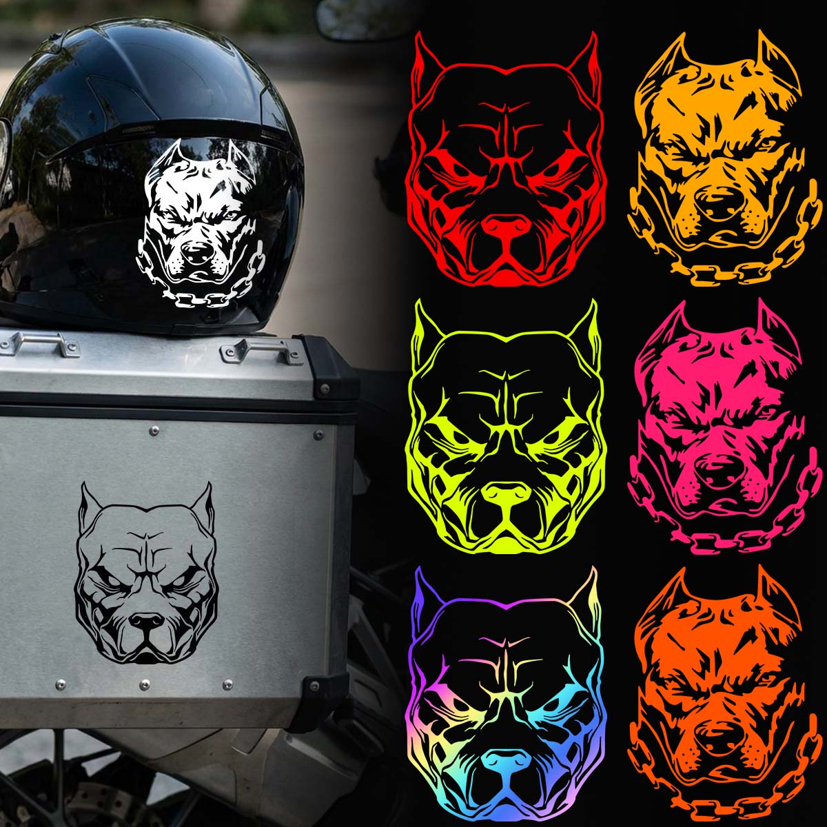 Motorcycle Gear Dogs - Conjunto de 2 Adesivos Multicoloridos de