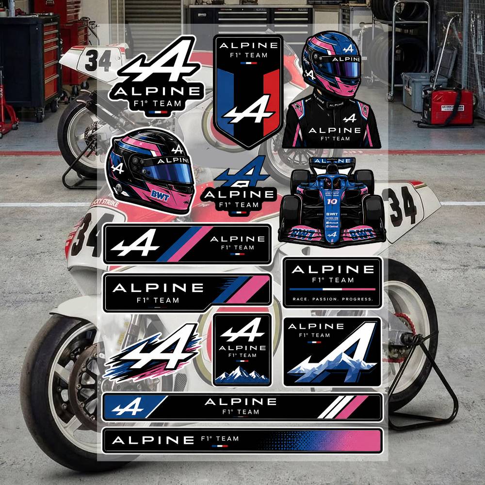 Motorcycle Gear Alpine - Adesivos Estéticos de Graffiti da Equipe