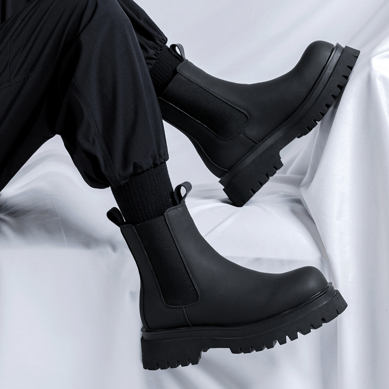 Motorcycle Gear Pants - Botas Chelsea de Cano Alto Pretas