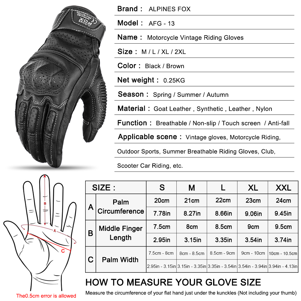 Luvas de motocicleta vintage c - Motorcycle Gear Alpine avaliação e preço